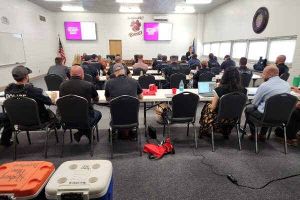 Julie Germann, Consultant specializing in sexual assault, domestic violence, and child abuse, trains in Rexburg, Idaho on evidence-based prosecution.