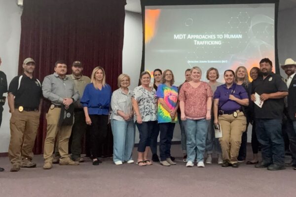 Joseph Scaramucci, Director of Law Enforcement Training & Operations of Skull Games Inc., trains Idabel, Oklahoma, law enforcement on a multidisciplinary team approach to human trafficking.