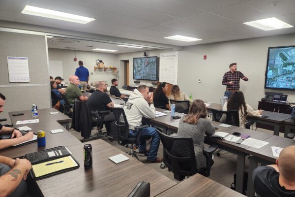 Criminologist & Professor at University of Colorado, Dr. Patrick Brady, leads training in Abilene, Kansas, on determining the predominant aggressor.