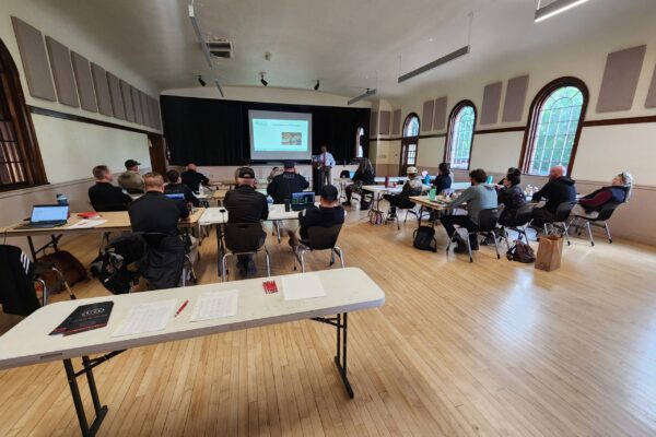 Senior Law Enforcement Consultant, Dave Thomas, conducts training in Moab, Utah, on determining the predominant aggressor.